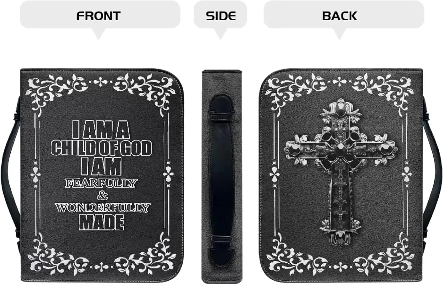 Bible Covers for Men and Women, Multi Pockets Bible Bag Tote for Girls with Handle, Durable Scripture Bag
