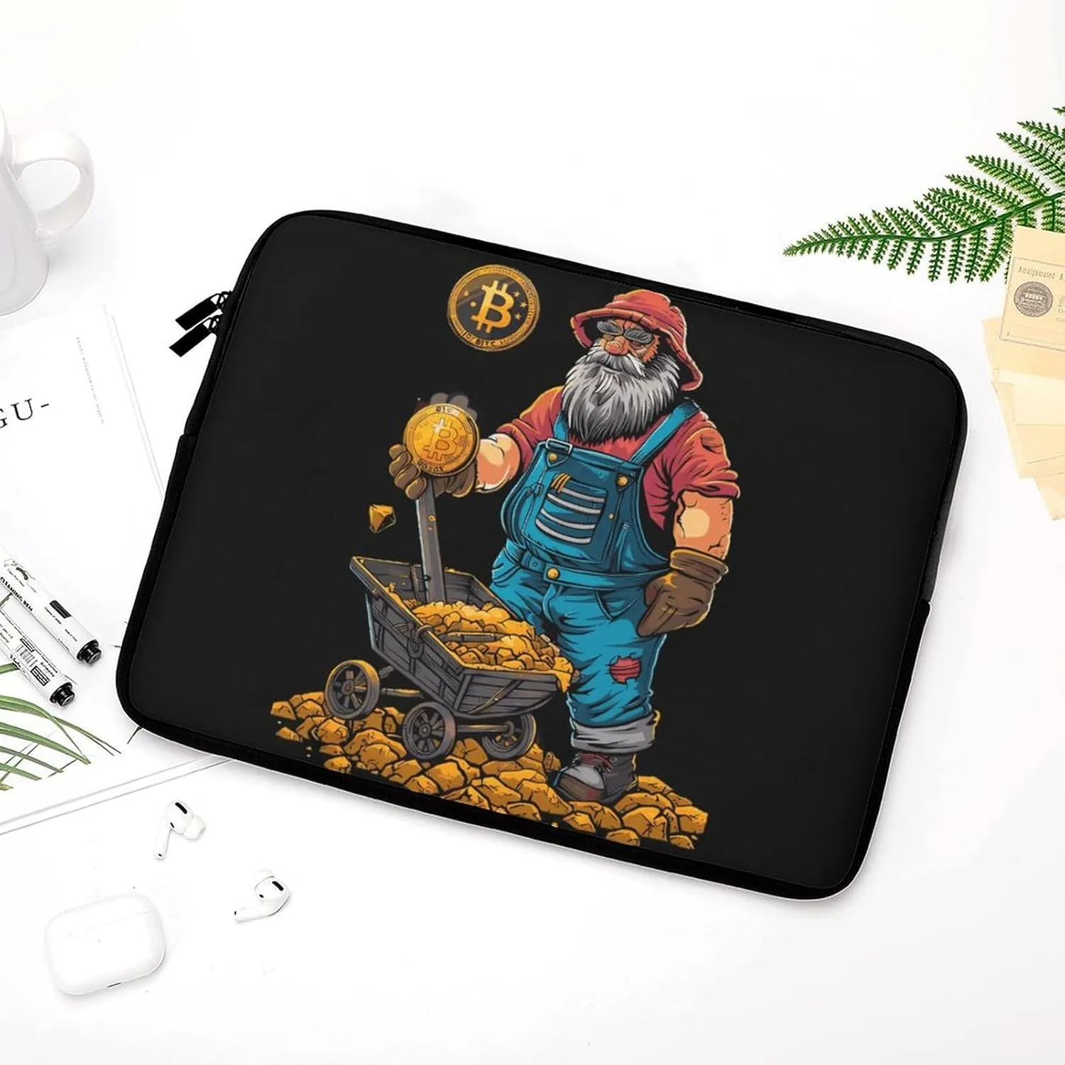 Bitcoin Miner Funny Laptop Sleeve Case Lightweight Computer Carrying Bag Briefcase 10 Inch/12 Inch/ 13 Inch/15 Inch/17 Inch