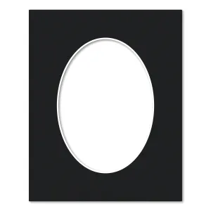 Black Acid-Free Oval Mat Board