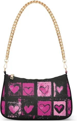 Black and Peach Romantic Love trendy chain travel purses for women shoulder handbag for women for mothers day