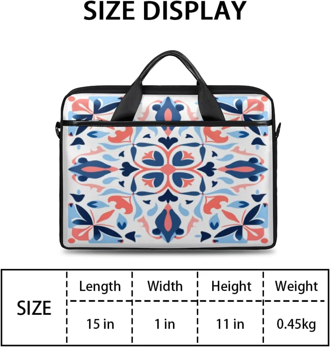 Black And White Butterfly Laptop Bag for Men Women 13-15 Inch Case Bags Sleeve Shoulder with Anti Slip Removable