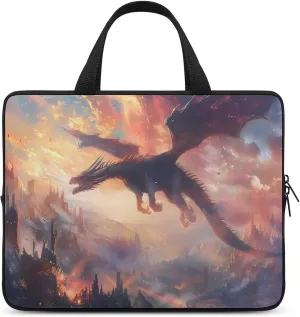 Black Dragon Flying Burning Trees Laptop Sleeve Portable Waterproof Computer Bag Pouch Handbag Protective Sleeve
