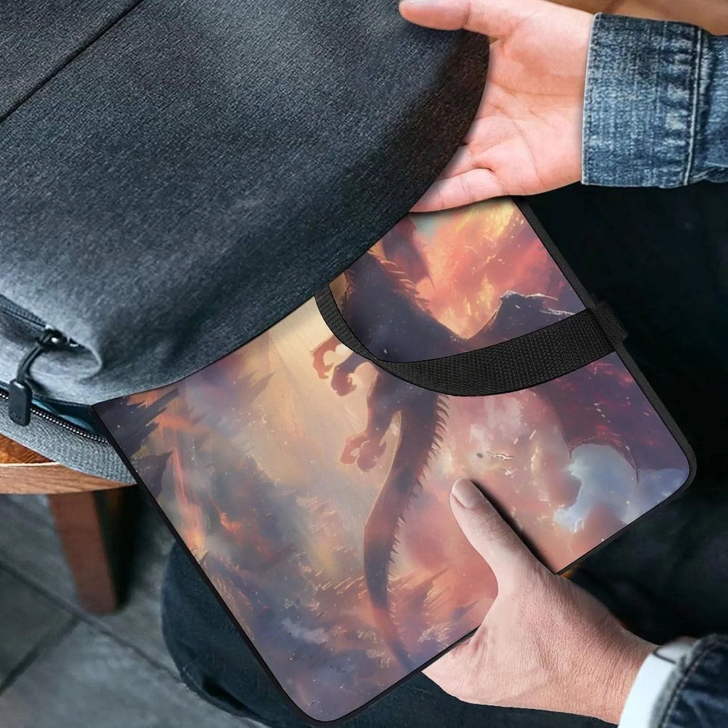Black Dragon Flying Burning Trees Laptop Sleeve Portable Waterproof Computer Bag Pouch Handbag Protective Sleeve