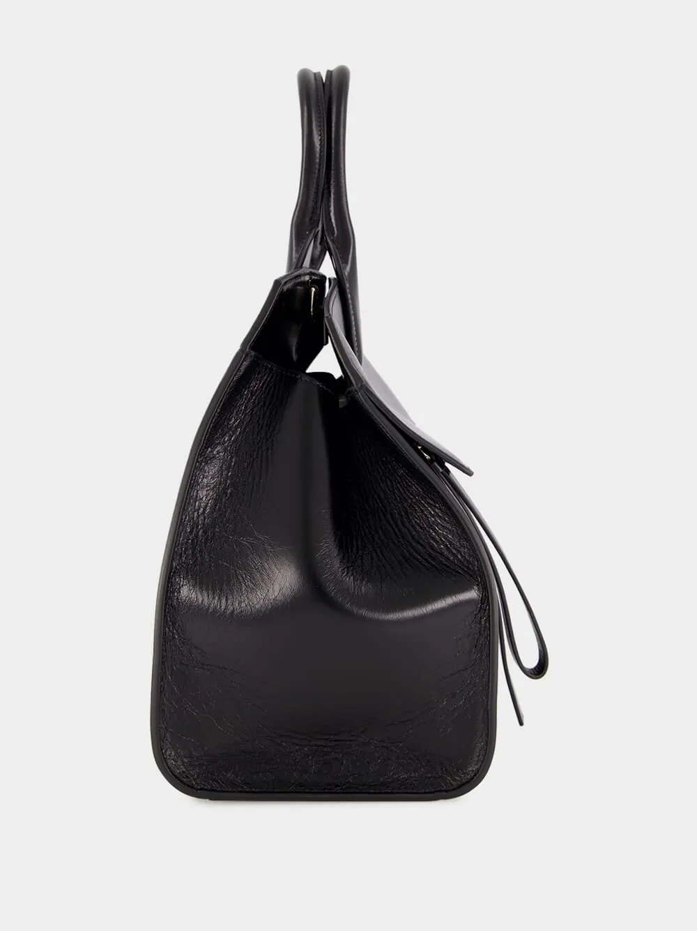 Black Leather Medium Handbag