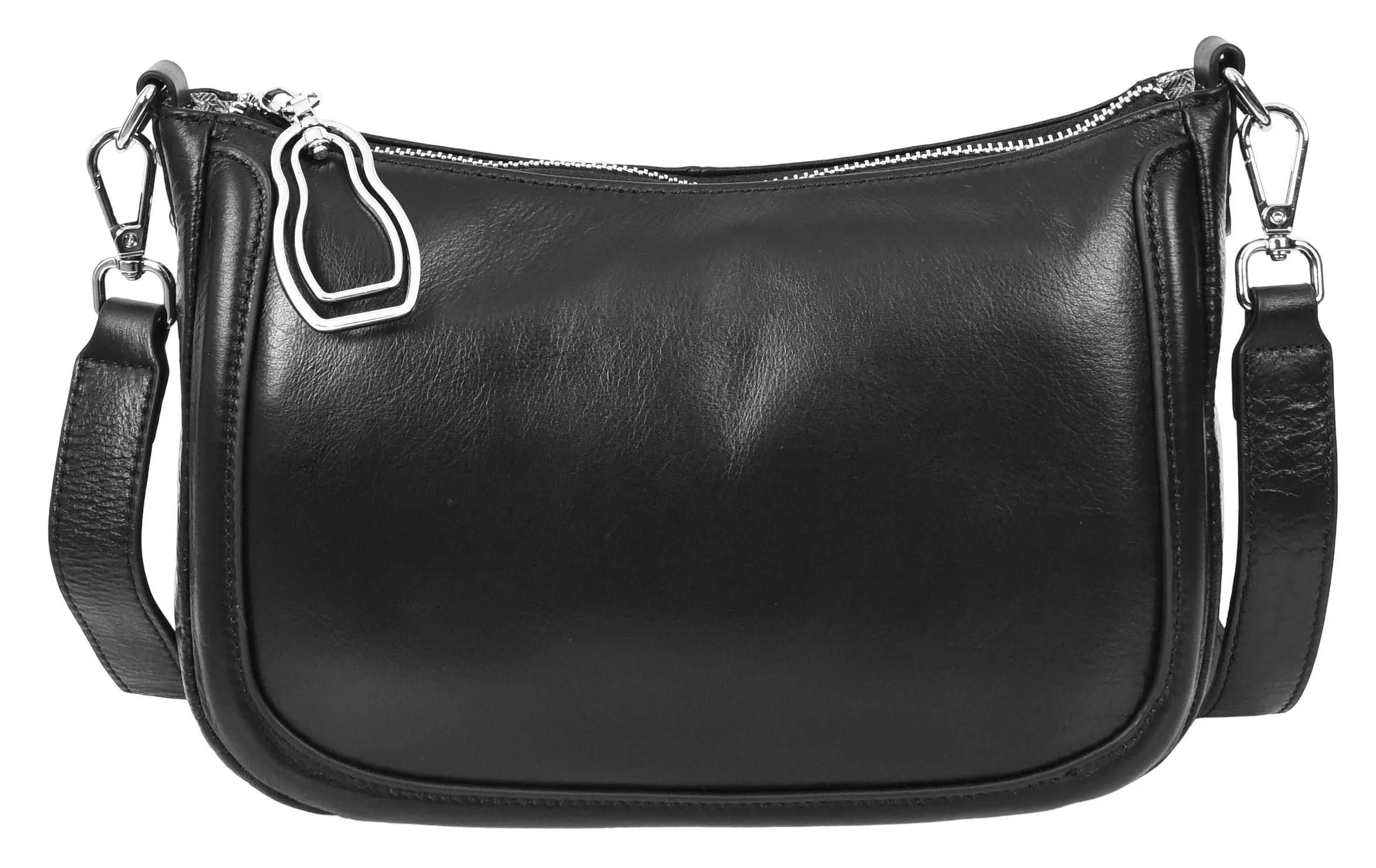 Blingstrap Women Leather Cross-Body Strap Handbag Black