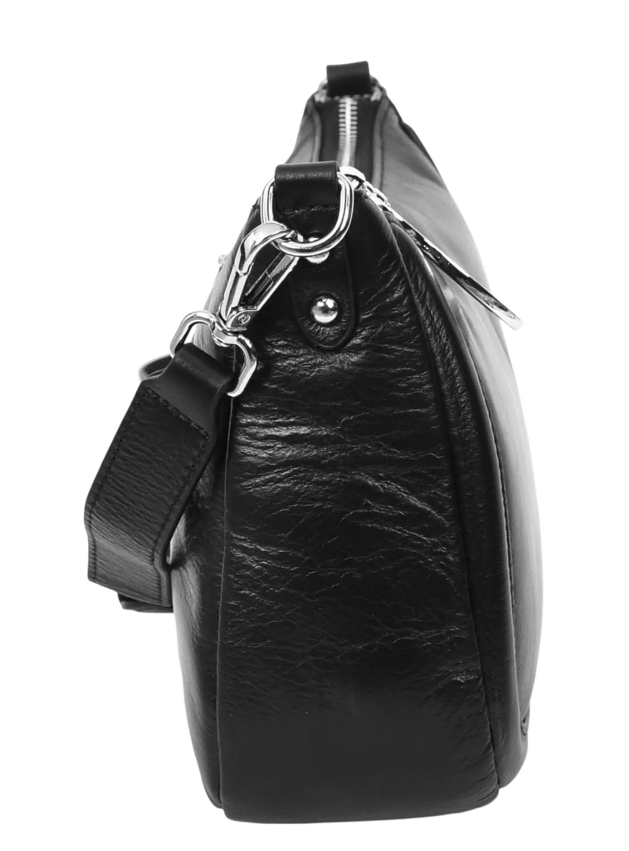 Blingstrap Women Leather Cross-Body Strap Handbag Black