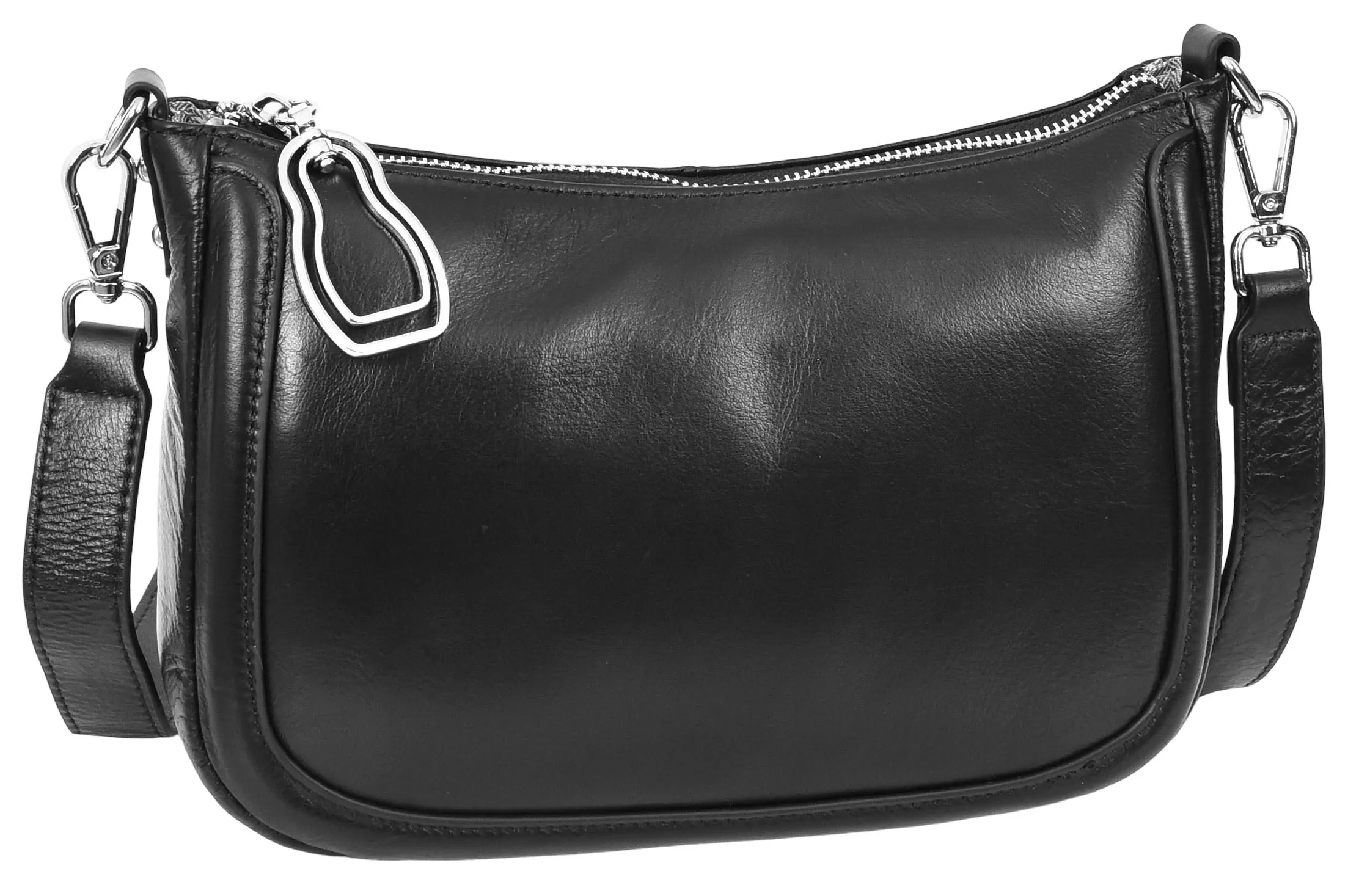 Blingstrap Women Leather Cross-Body Strap Handbag Black
