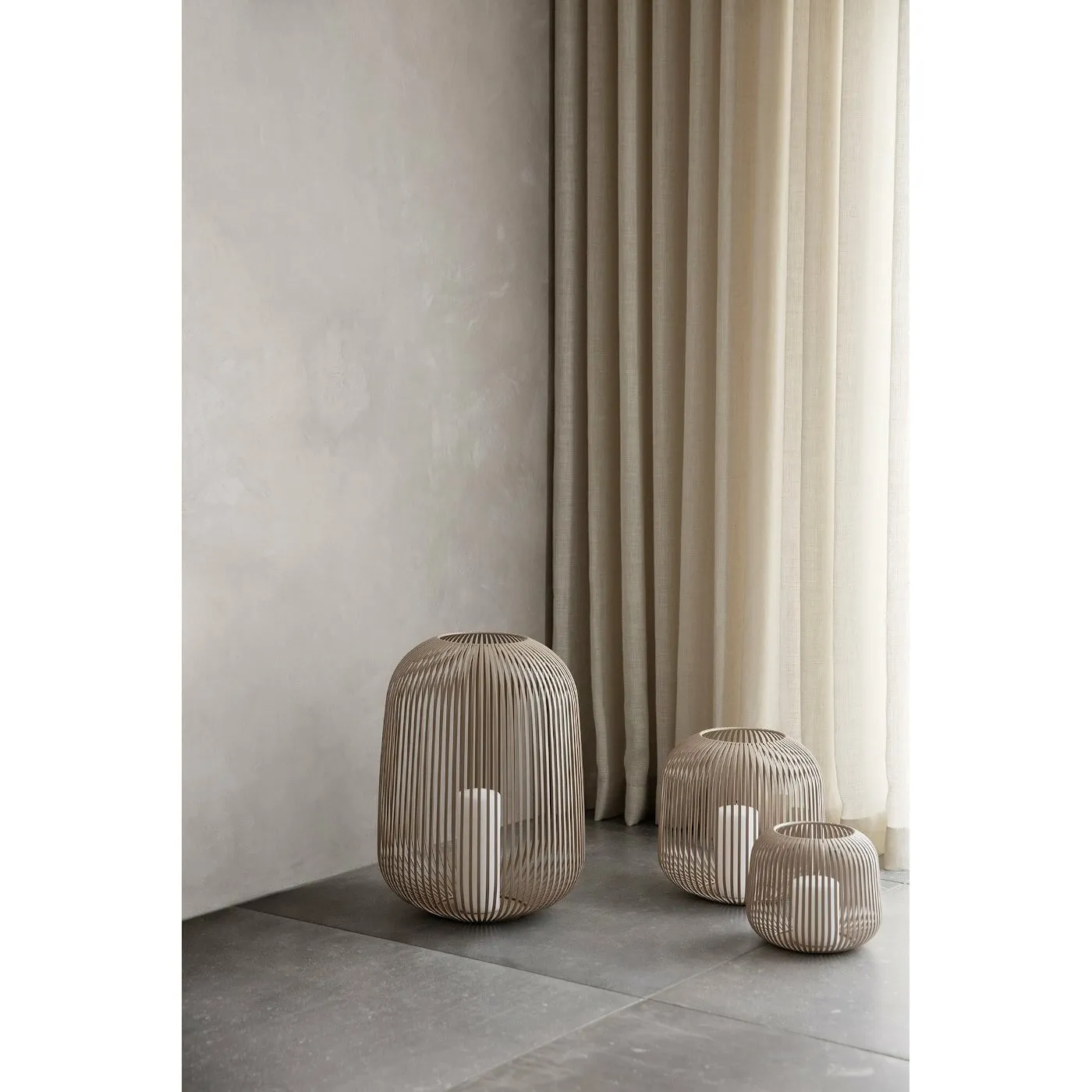Blomus Lantern - Powder Coated Steel in Sand-Beige: XS 14x10cm Lito