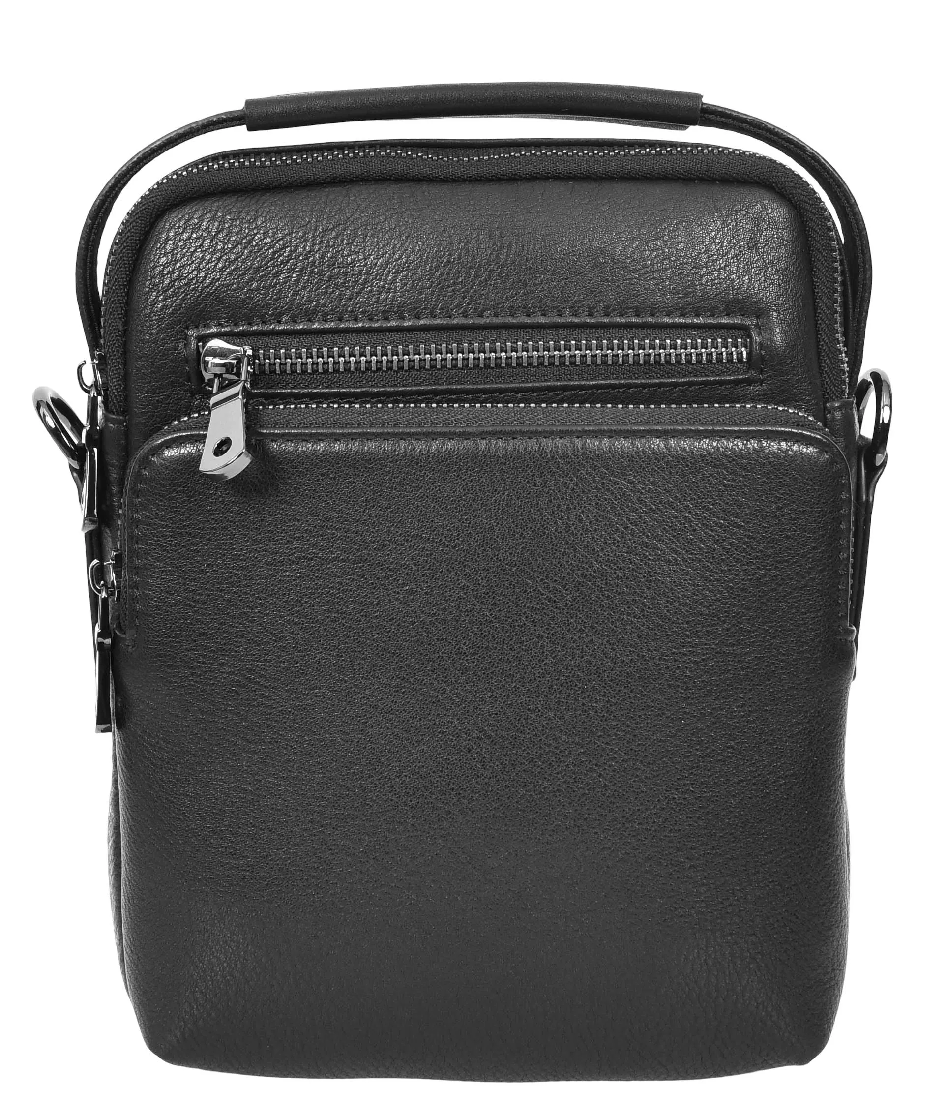 Bodymate Men's Small Leather Cross-Body Organiser Bag Black