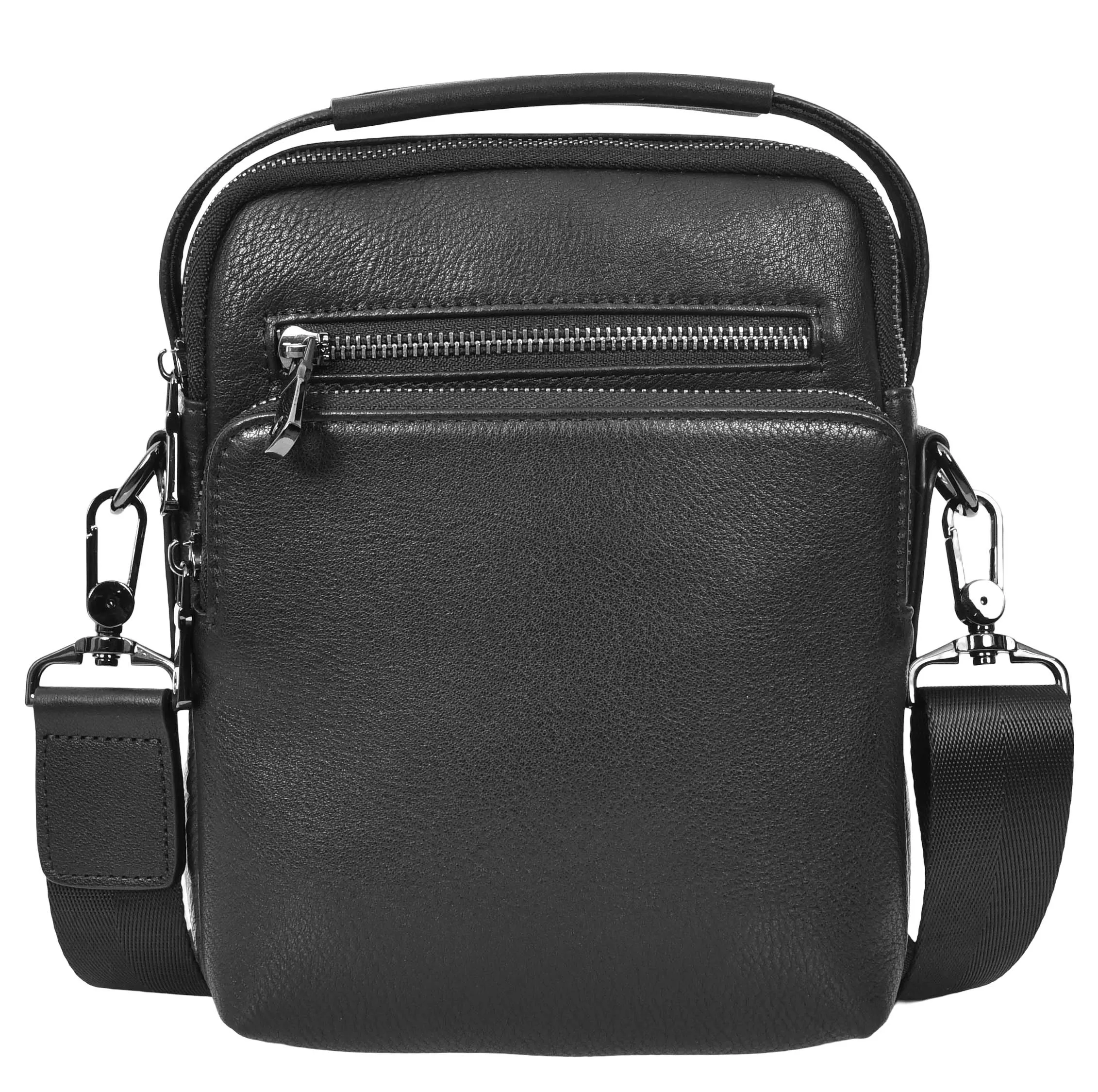 Bodymate Men's Small Leather Cross-Body Organiser Bag Black