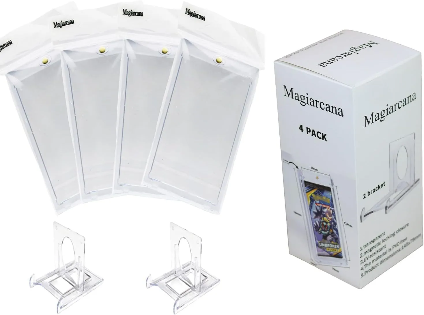 Booster Pack Protector 4pcs 2pcs Display Stand,UV Protection can Protect Your Collectible Card Booster Packs，Protect Your Collectible Cards, Sports Cards, and Gaming Cards