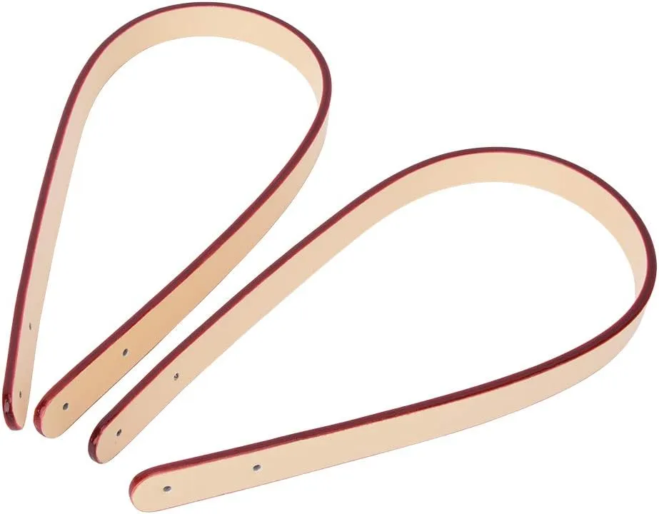 BORDSTRACT Handmade Leather Bag Hand Straps, 2Pcs Brown Universal Replacement Shoulder Strap for Handbags Purses (Flesh Pink)