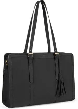 BOSTANTEN Laptop Tote Bag for Women Work Bag Professional 15.6 inch Leather Briefcase Business Office Purse Shoulder Bags
