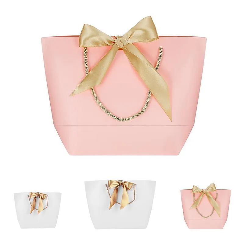 Bowknot Paper Gift Bags 50PCS 2Colours 2Sizes Paper