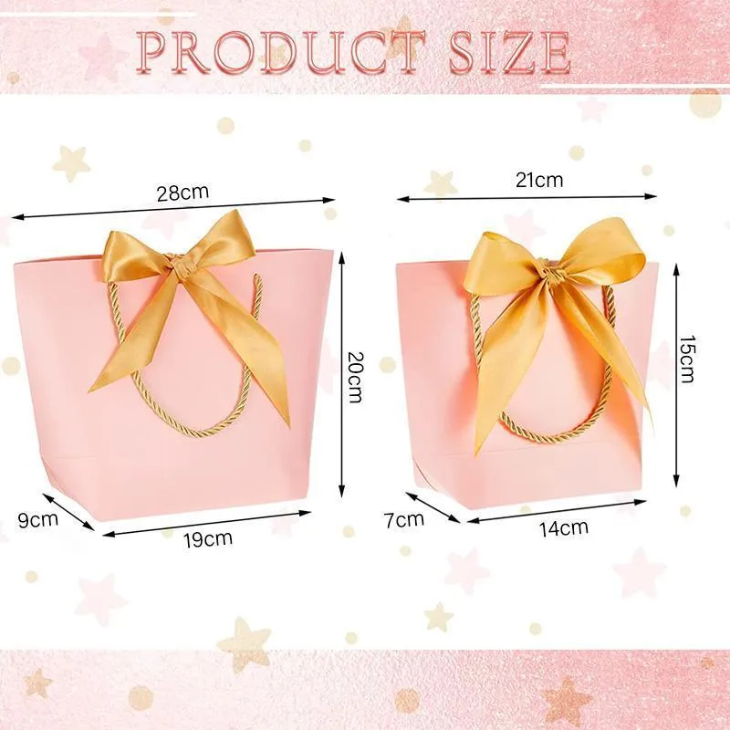 Bowknot Paper Gift Bags 50PCS 2Colours 2Sizes Paper