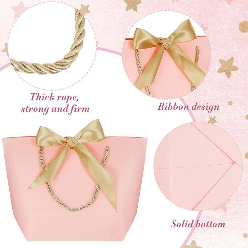 Bowknot Paper Gift Bags 50PCS 2Colours 2Sizes Paper
