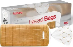 Bread Bags (200 Count) - Clear Plastic Bread Bags with Twist Ties for Sandwich, Loaf, Sourdough, Pastries, Muffins, and Baked Goods with Date Tab for Tracking Freshness, BPA Free