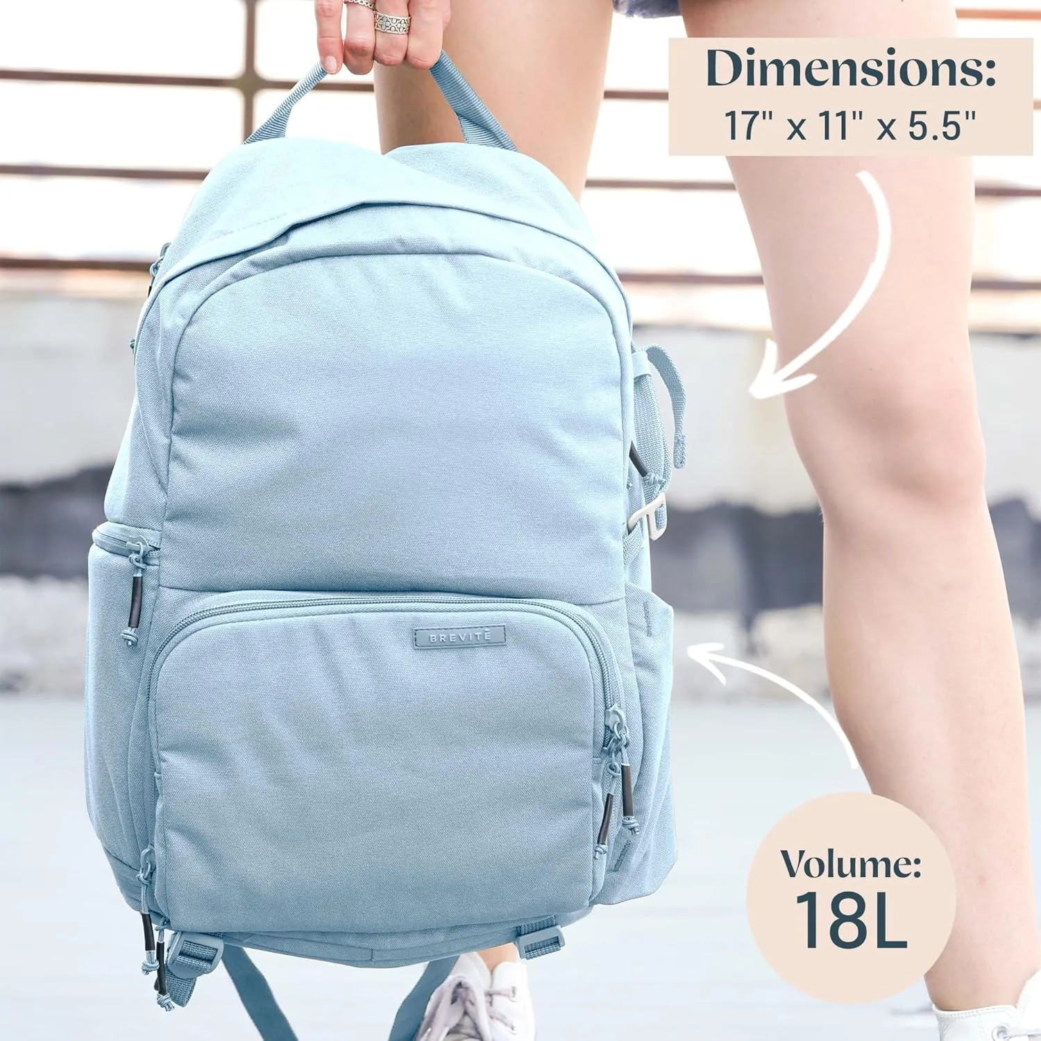 BREVITE - The Jumper - Compact Camera Backpacks for Photographers - A Minimalist & Travel-friendly Photography Backpack Compatible With Both Laptop & DSLR Accessories 18L (Misty Blue)