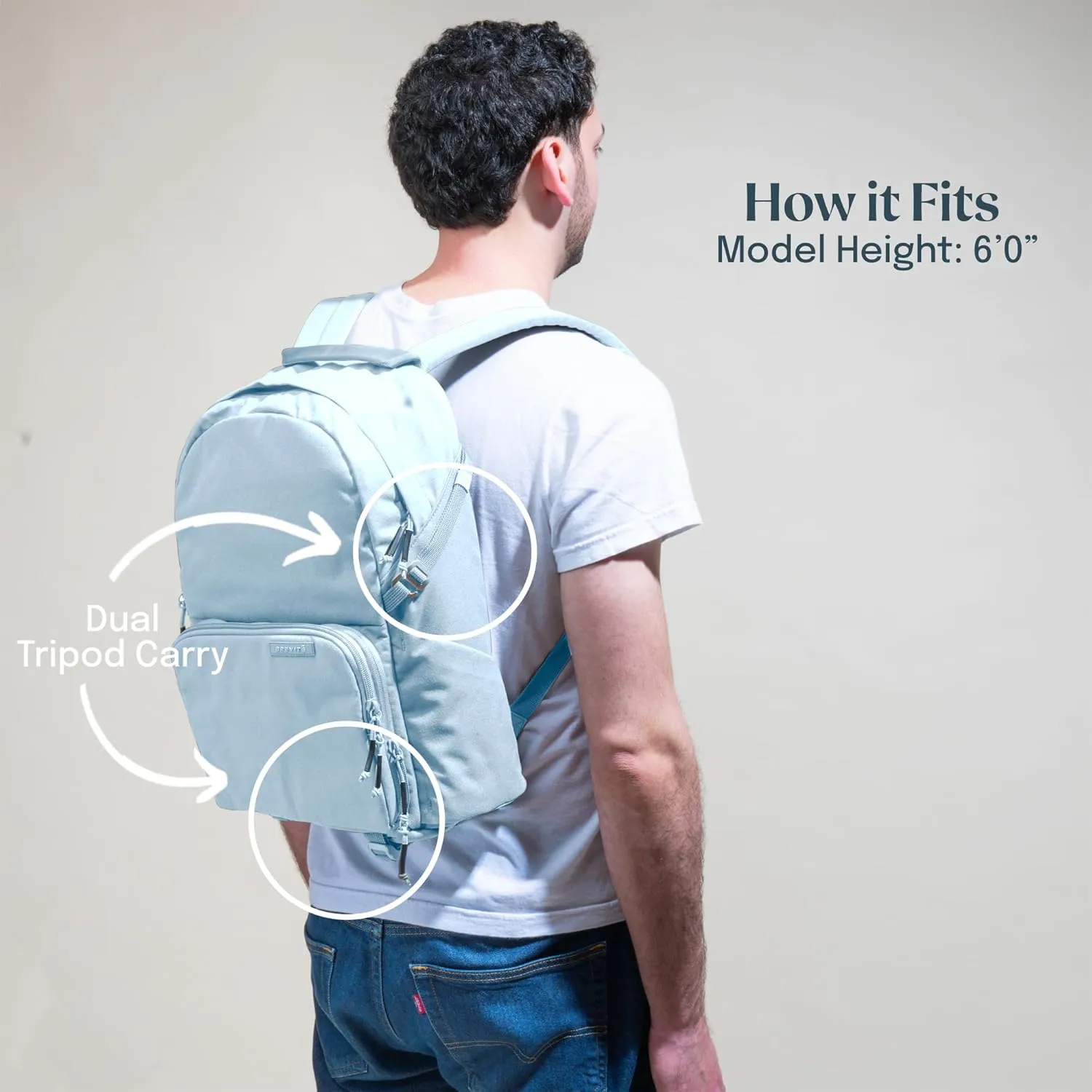 BREVITE - The Jumper - Compact Camera Backpacks for Photographers - A Minimalist & Travel-friendly Photography Backpack Compatible With Both Laptop & DSLR Accessories 18L (Misty Blue)