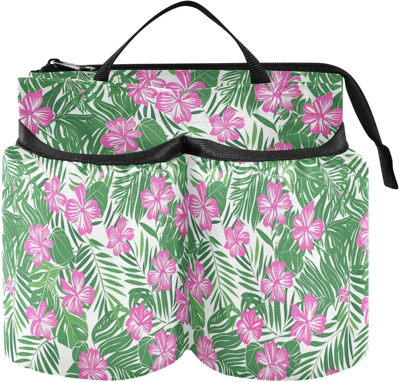 Briefcase Cup Holder Adjustable Tropical Light Peach Flowers Travel Accessories for Airplane Flight Attendants Businessmen