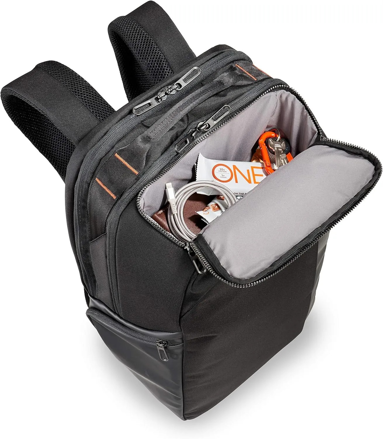 Briggs & Riley Cargo Backpack - Carry On Travel Backpack for Women & Men, Personal Item Bag, Self-Repairing Zippers, Padded Straps, Fits up to 15" Laptop - ZDX Collection, Black