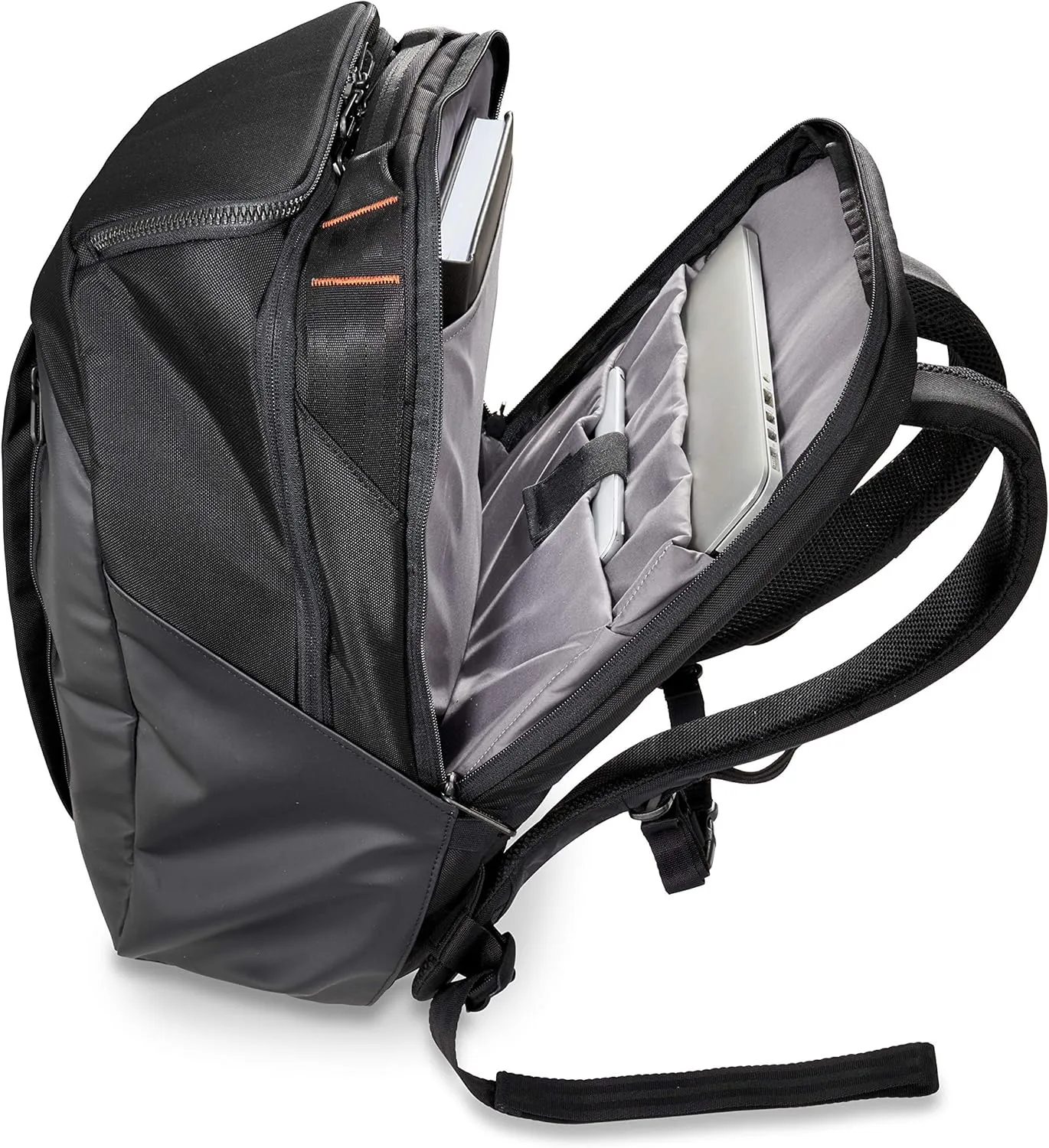 Briggs & Riley Cargo Backpack - Carry On Travel Backpack for Women & Men, Personal Item Bag, Self-Repairing Zippers, Padded Straps, Fits up to 15" Laptop - ZDX Collection, Black