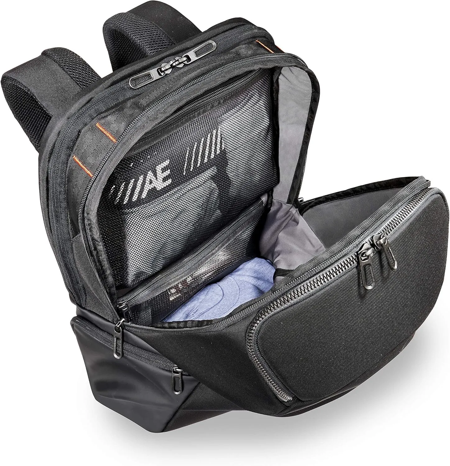 Briggs & Riley Cargo Backpack - Carry On Travel Backpack for Women & Men, Personal Item Bag, Self-Repairing Zippers, Padded Straps, Fits up to 15" Laptop - ZDX Collection, Black