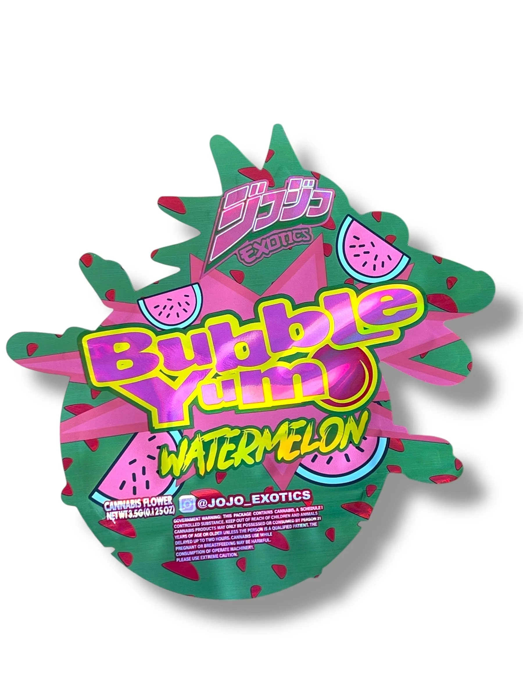 Bubble Yum Watermelon Mylar Bag 3.5 Grams