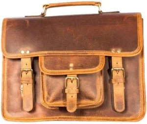 Buffalo Leather Satchel - Vintage and Durable Leather, Perfect For a Travel or Laptop Bag