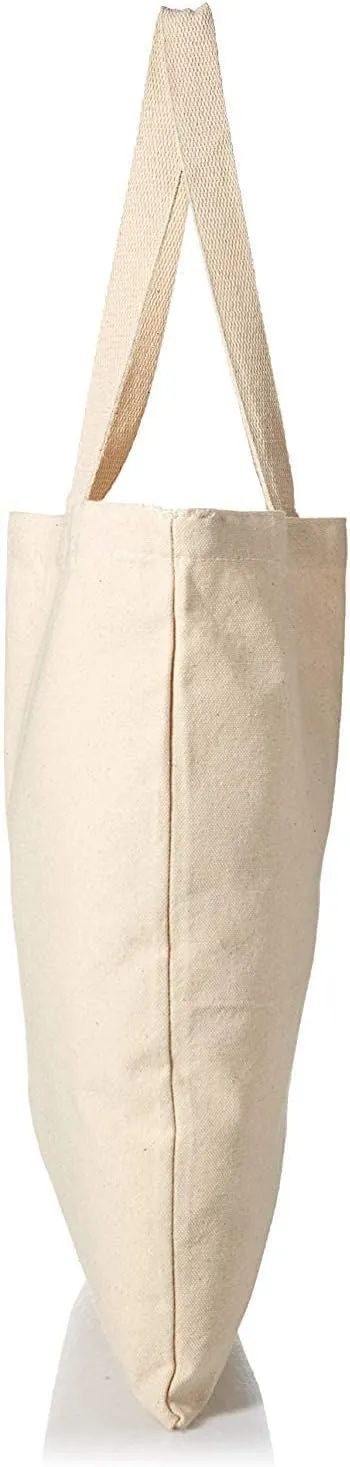 Bulk Blank Cotton Canvas Tote Bags Heavy Duty Ideal for Crafts and Promotions Wholesale Eco-Friendly Shopping Bag 15"W x 16"H