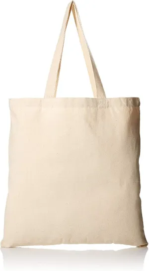 Bulk Blank Cotton Canvas Tote Bags Heavy Duty Ideal for Crafts and Promotions Wholesale Eco-Friendly Shopping Bag 15"W x 16"H