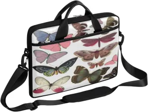 Butterfly Light Blue Laptop Bag for Men Women 13-15 Inch Case Bags Sleeve Shoulder with Anti Slip Removable The Pad Straps