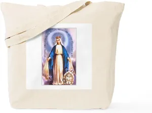 CafePress Miraculous Medal Of Mary Tote Bag Natural Canvas Tote Bag, Reusable Shopping Bag