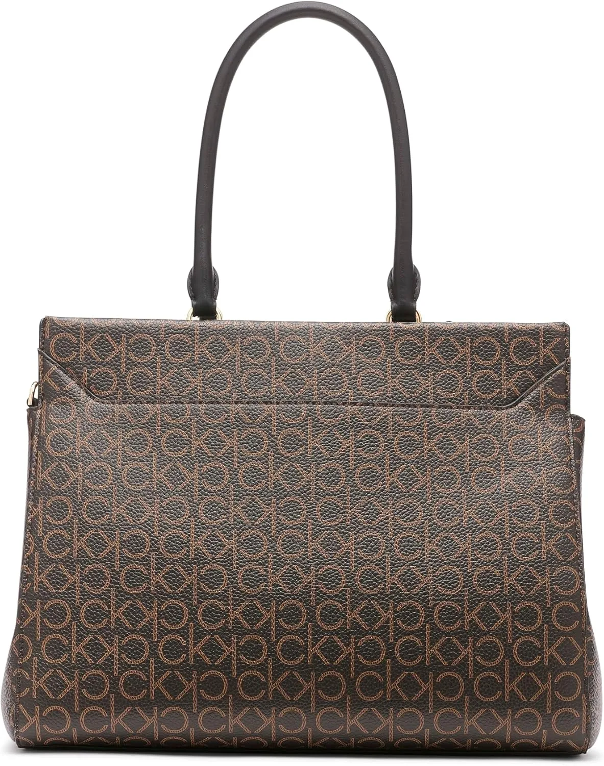 Calvin Klein Becky Tote Bag – 2 in 1, Vegan Leather, Monogram, 3 Pockets