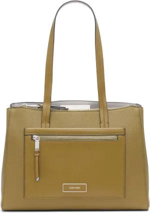 Calvin Klein Women's Hadley Tote Bag – 2 in 1, Vegan Leather, 5 Pockets