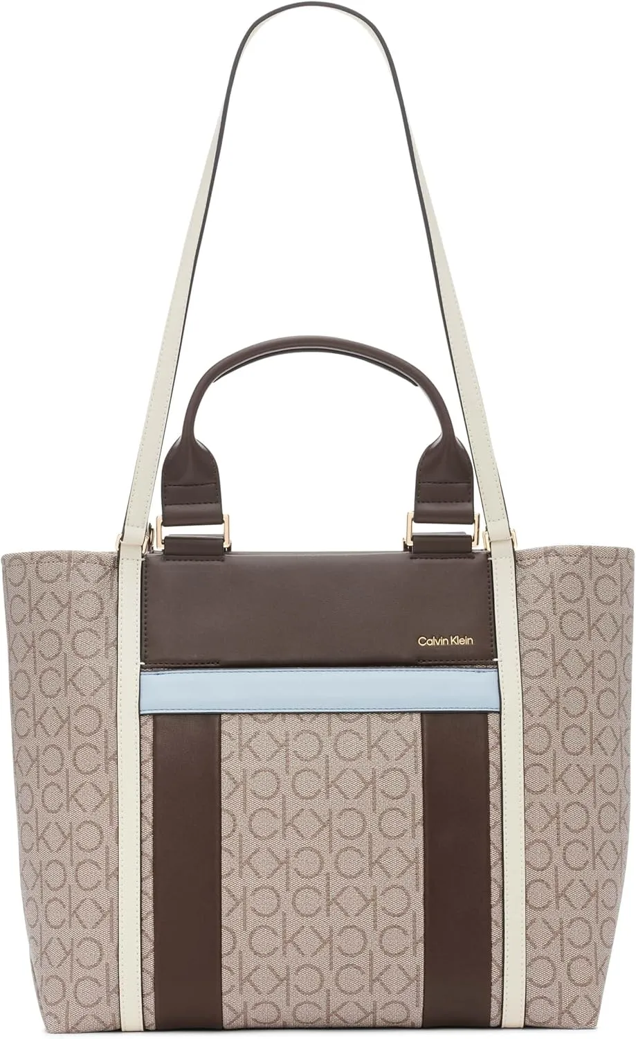 Calvin Klein Women's Sol Box Tote Bag – 2 in 1, Vegan Leather, 5 Pockets