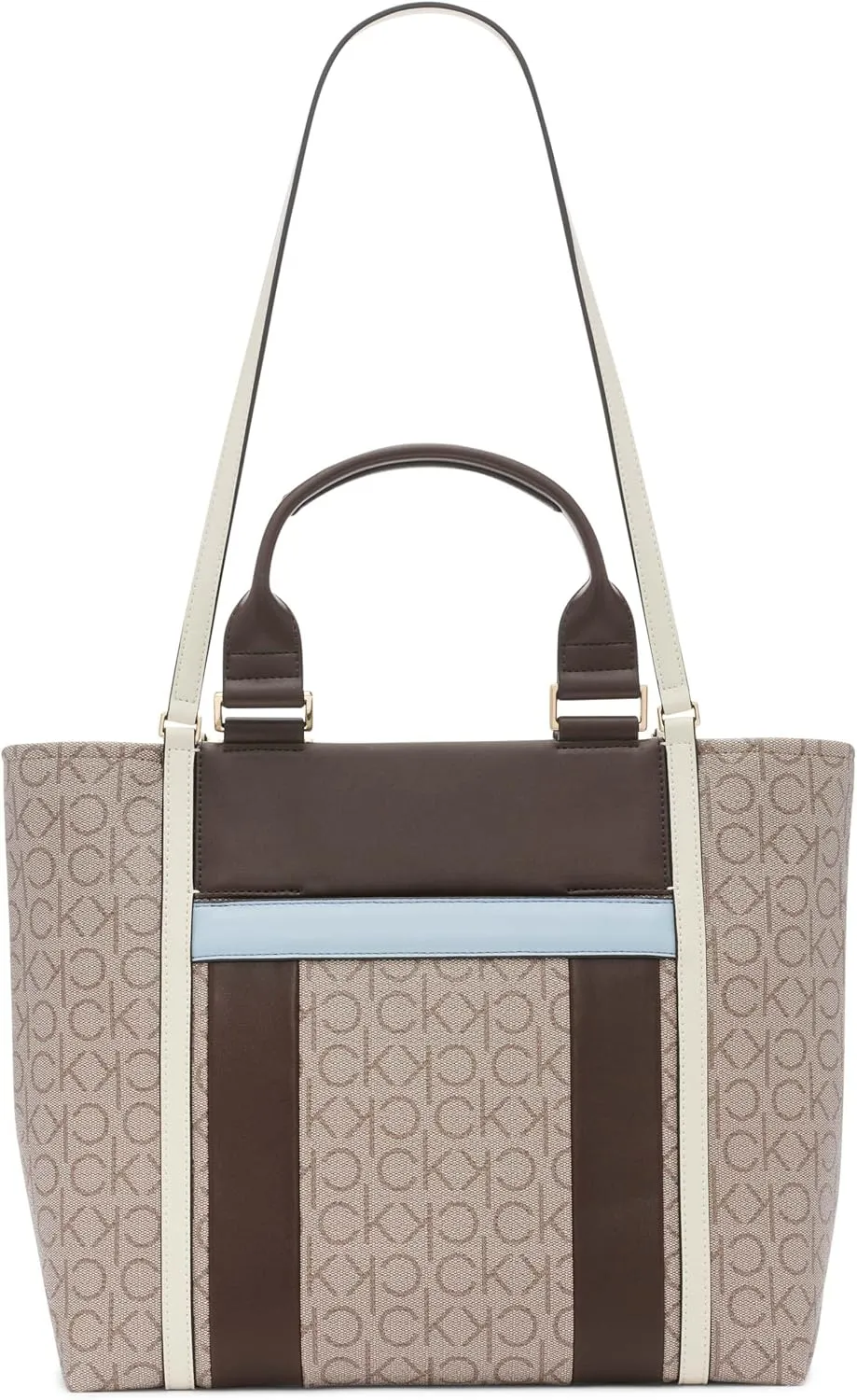 Calvin Klein Women's Sol Box Tote Bag – 2 in 1, Vegan Leather, 5 Pockets