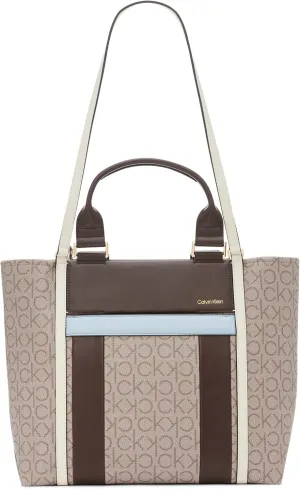 Calvin Klein Women's Sol Box Tote Bag – 2 in 1, Vegan Leather, 5 Pockets