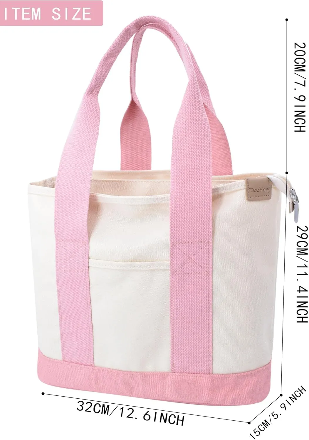 Canvas Tote Bag Casual Multi pockets Handbags Large Capacity Shopping Shoulder Bag with Pocket Bags Work Purses