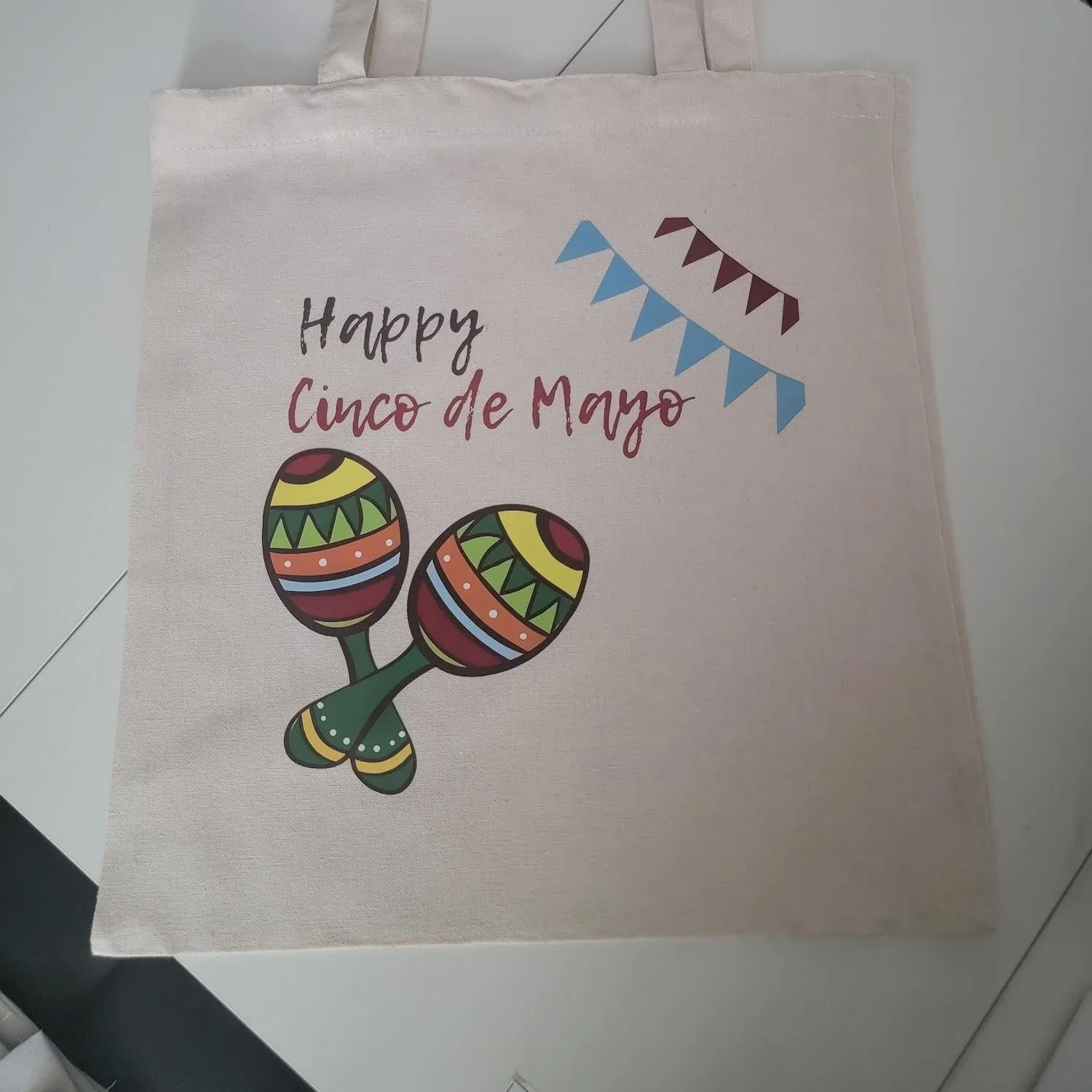 Canvas Tote Bag - Durable Rectangle Cotton Tote with 9.85” Top Handle, 14.9” x 15.7” Size, Lightweight & Eco-Friendly, Stylish Variety Available