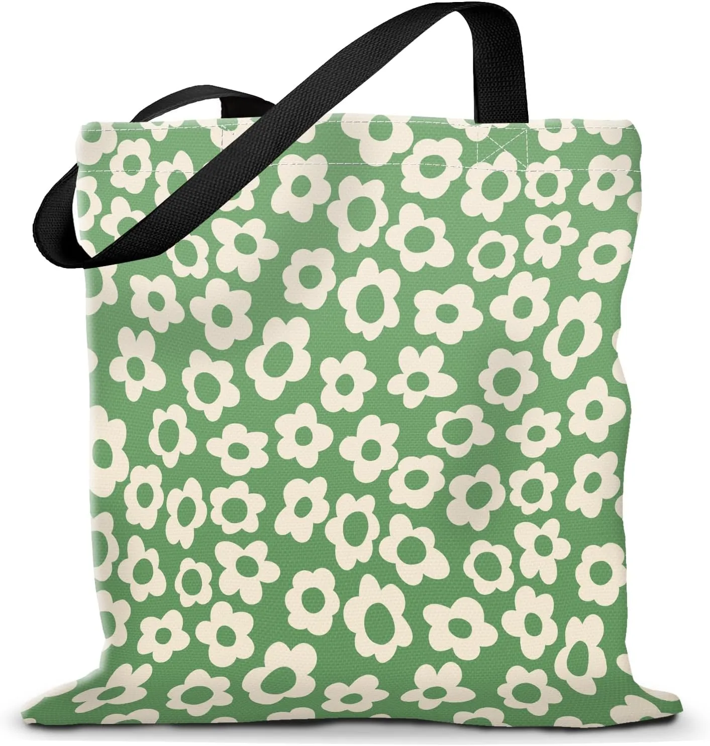 Canvas Tote Bag for Women，Cute Heavy-Duty Shoulder Bag with Zipper Pocket -Travel Tote for Grocery, Gym,Shopping