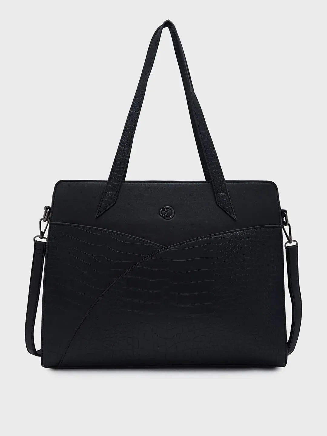 Caprese Cabo Large Black Laptop Satchel Bag
