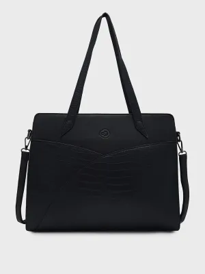 Caprese Cabo Large Black Laptop Satchel Bag