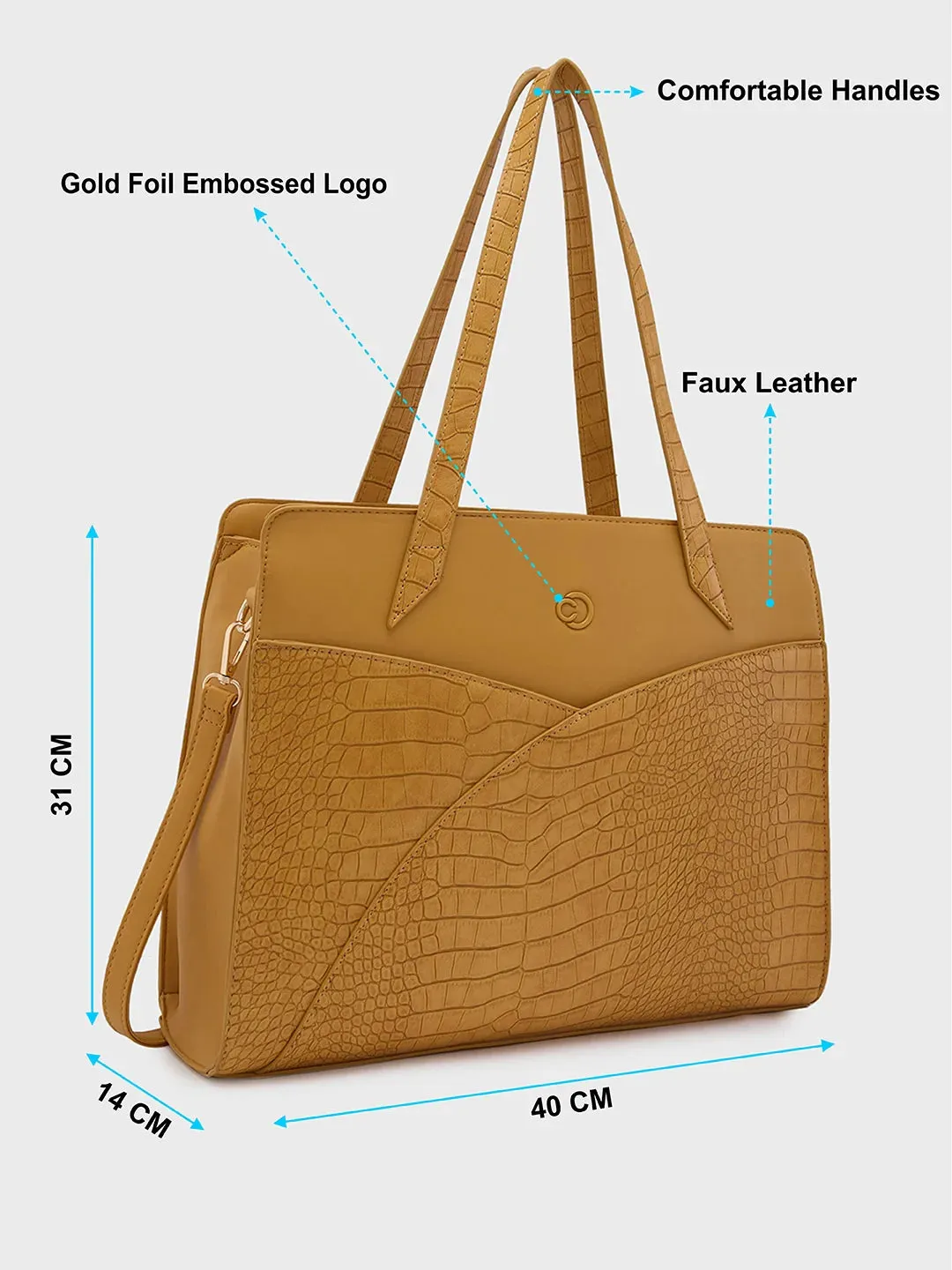 Caprese Cabo Large Ochre Laptop Satchel Bag