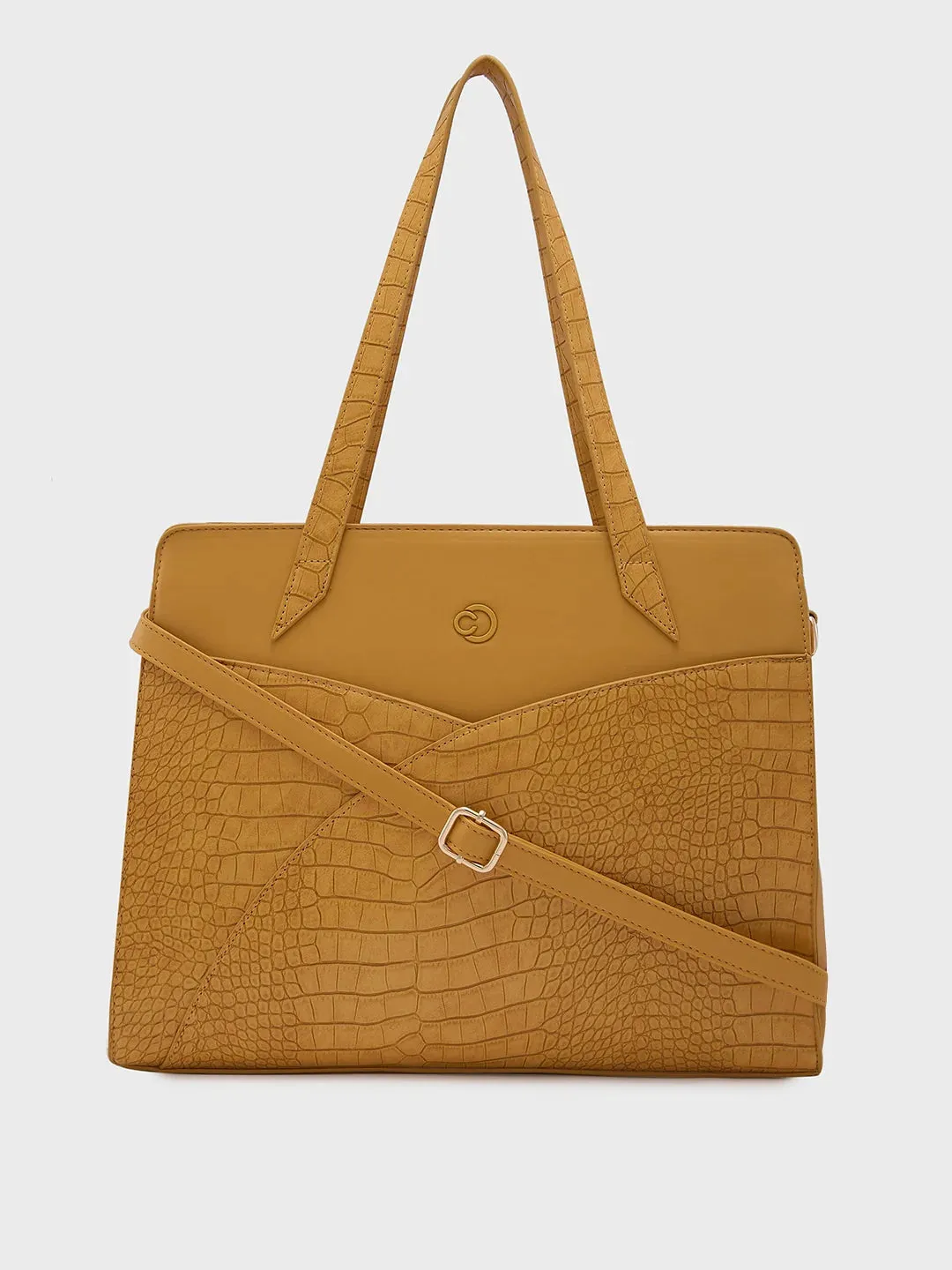 Caprese Cabo Large Ochre Laptop Satchel Bag