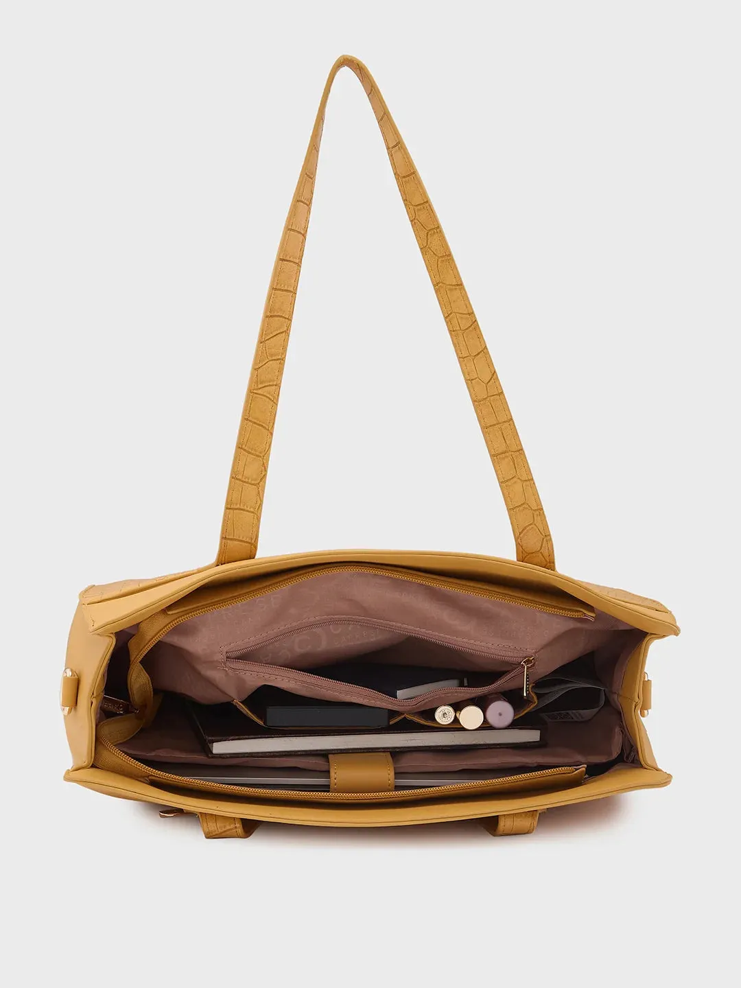 Caprese Cabo Large Ochre Laptop Satchel Bag