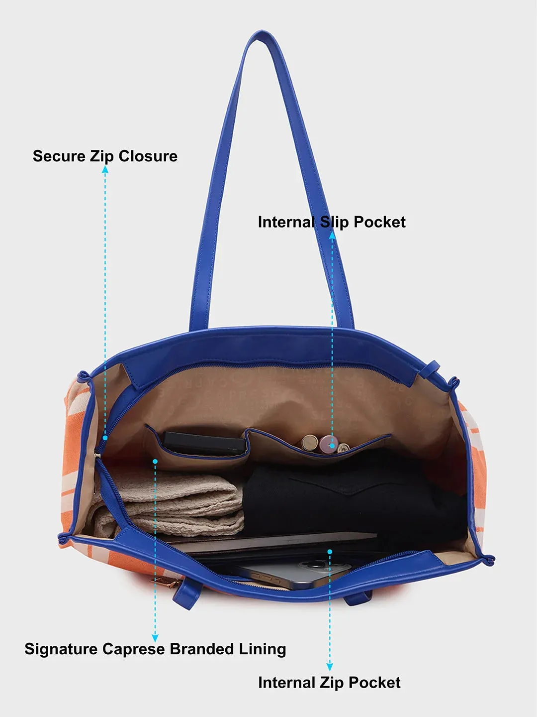 Caprese Dixie Large Orange Tote Bag