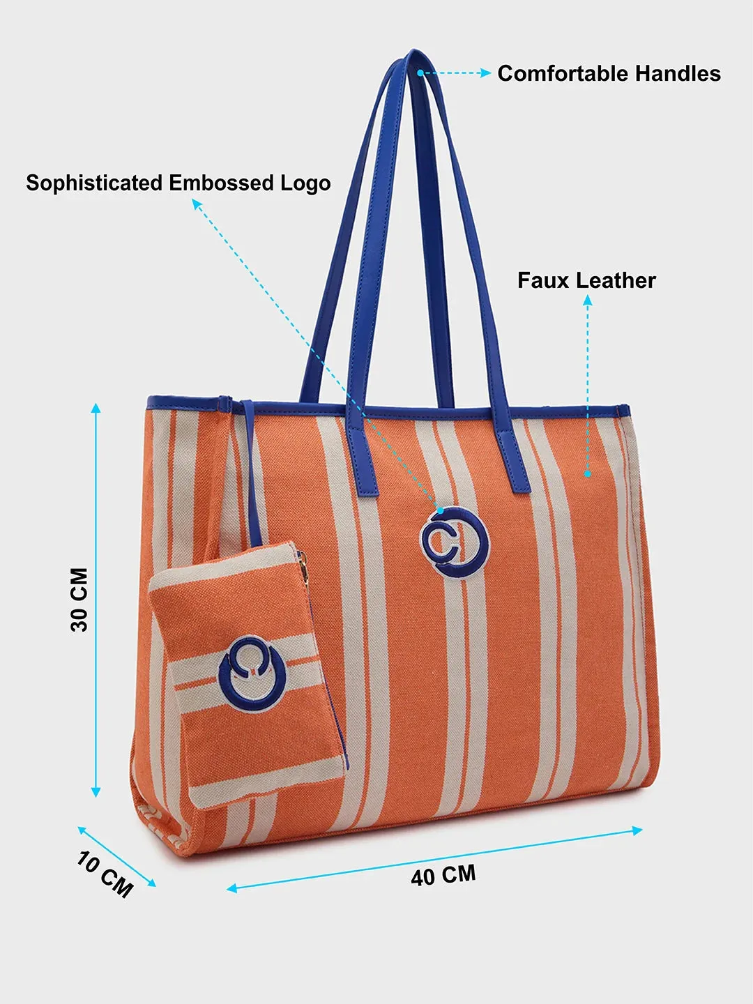 Caprese Dixie Large Orange Tote Bag