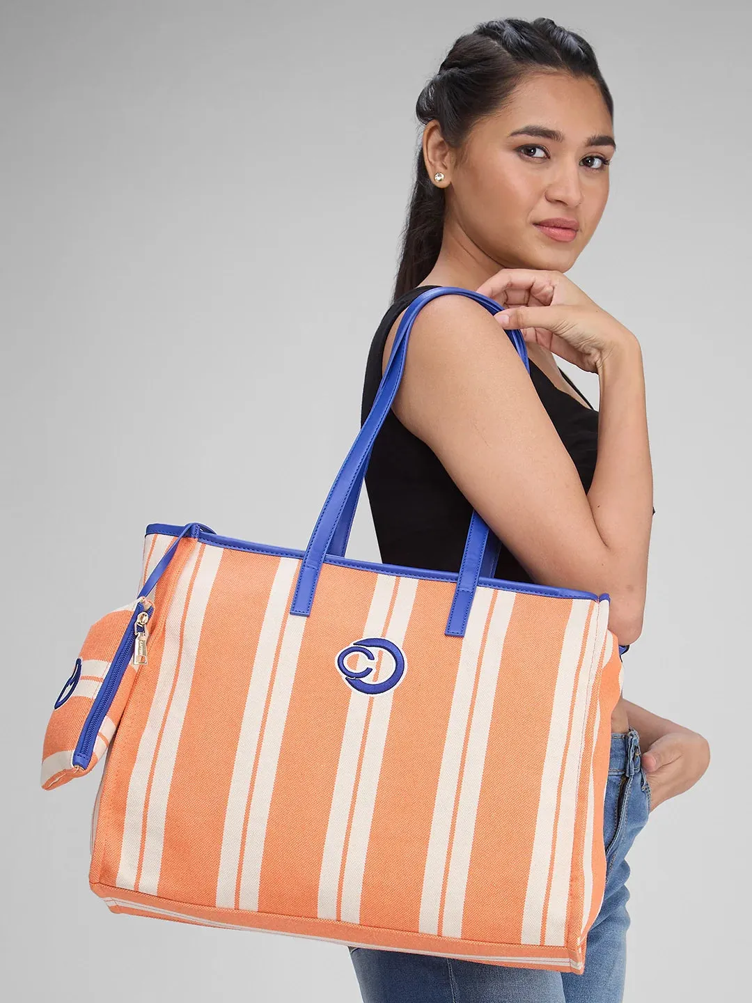Caprese Dixie Large Orange Tote Bag