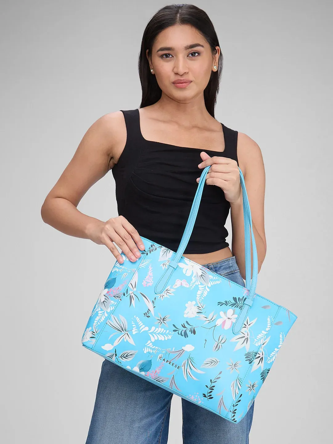 Caprese Gemma Large Blue Tote Bag